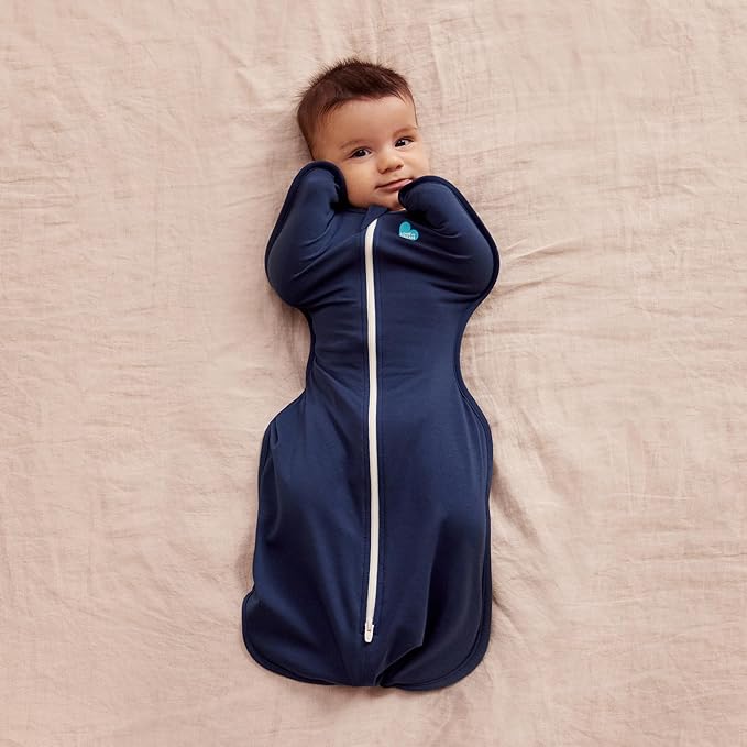 Love to Dream Swaddle UP, Baby Sleep Sack, Self-Soothing Swaddles for Newborns, Get Longer Sleep, Snug Fit Helps Calm Startle Reflex, Newborn Essentials for Baby, 1.0 TOG, 5-8.5 lbs, Navy