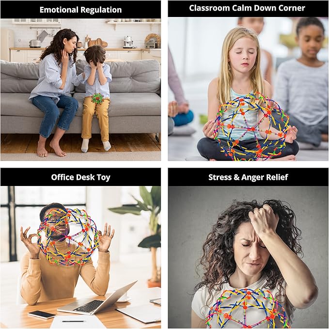 4E's Novelty Expandable Breathing Ball Sphere - Breathing Visual, Fidget Toys Expands from 6 to 12" Expanding Sphere for Kids & Adult