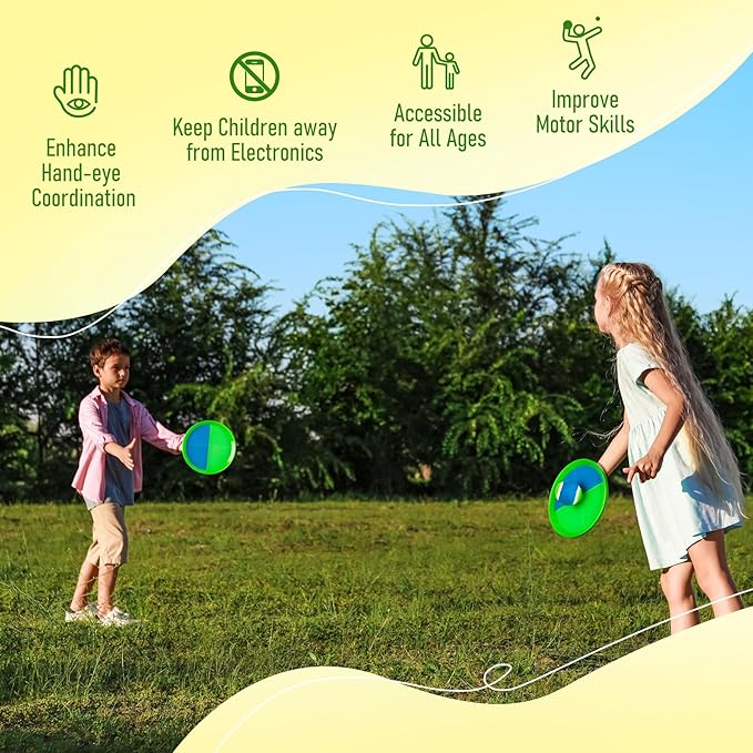 Toss and Catch Ball Game - Ideal Outdoor Beach, Pool & Yard Toy for Toddlers and Kids Ages 4, 5, 6, 7, 8+, Perfect for Boys Girls - Great Birthday Gift & Easter Basket Stuffer