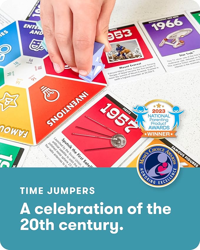 SimplyFun Time Jumpers - Educational Kids’ Game - Learn About History & Geography While Having Fun - 2-5 Player, for Ages 8 & Up
