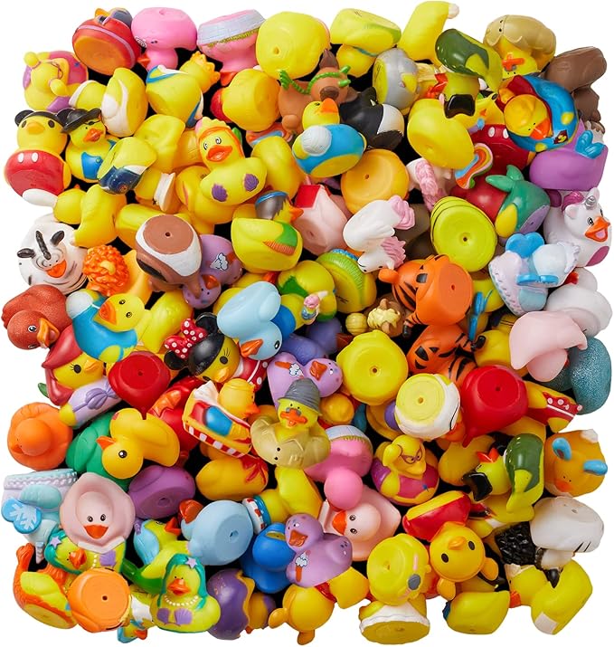 50 Pack Rubber Duck for Jeeps Ducking - 2" Bulk Floater Duck for Kids - Baby Bath Toy Assortment - Party Favors, Birthdays, Bath Time, and More (50 Varieties)