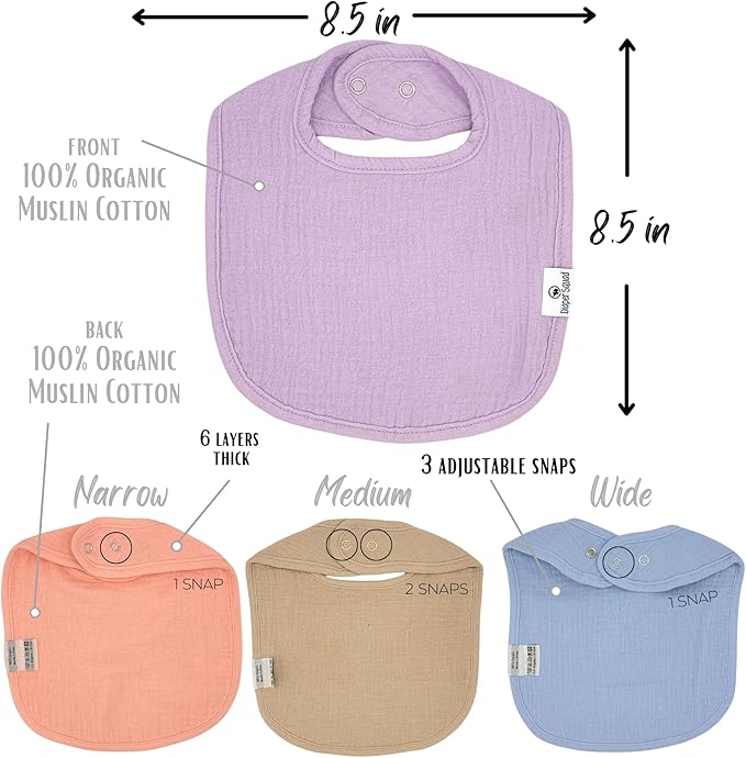 DiaperSquad's Baby Bibs for Drooling and Teething, Bibs for Boys, Baby Girl - Solid Cotton Baby Drool Bibs