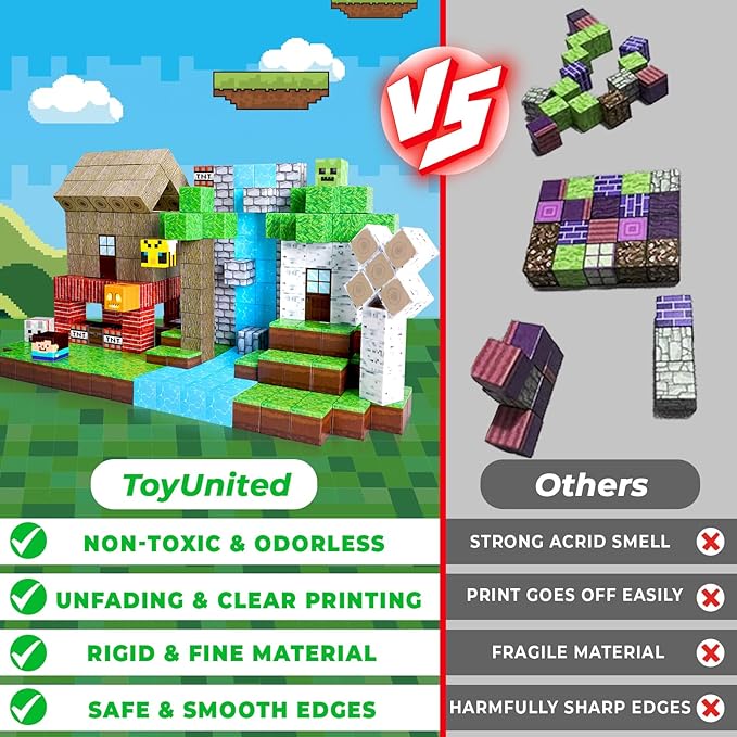 Magnetic Blocks-100PCS Magnetic Building Blocks Magnet Cube Toys Stacking, Build Forest World Set, STEM Montessori Sensory Toys for Kids Boys Girls Age 3 4 5 6 7 8 9 10 Birthday Gifts