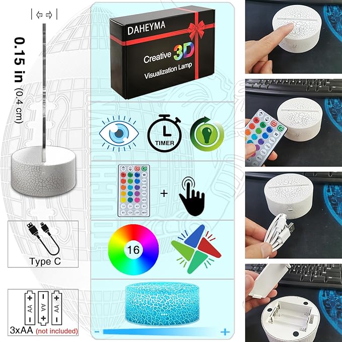 American Football Lamp, 16 Colors Touchdown Night Light - Remote Control, Timer Tpye-C Dimmable, LED 3D Light Illusion, Football Room Decor for Boys