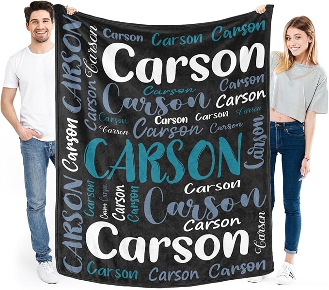 Personalized Custom Baby Blanket with Name for Girls Boys Kids Customized Flannel Blanket for Bed Nursery Room Baby Stroller