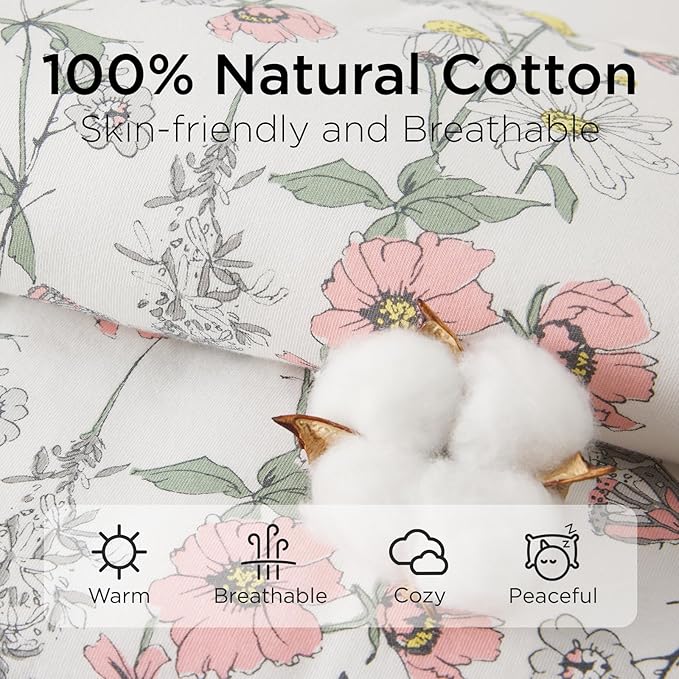 Duomiaomiao 2.5 TOG Baby Sleep Sack 100% Cotton Winter Baby Wearable Blanket, Warm Quilted Comfy Toddler Sleeping Sack