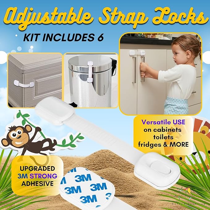 Baby Proofing Kit 67pcs All in One Includes Magnetic Cabinet Locks for Baby Proofing, Corner Bumper Protectors, Child Safety Strap Locks, Power Point Outlet Covers, Finger Pinch Guards & Bath Toys