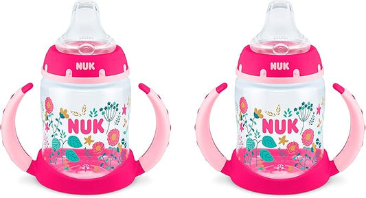 NUK Learner Cup, 5oz, 2-Pack, Flowers – BPA Free, Spill Proof Sippy Cup
