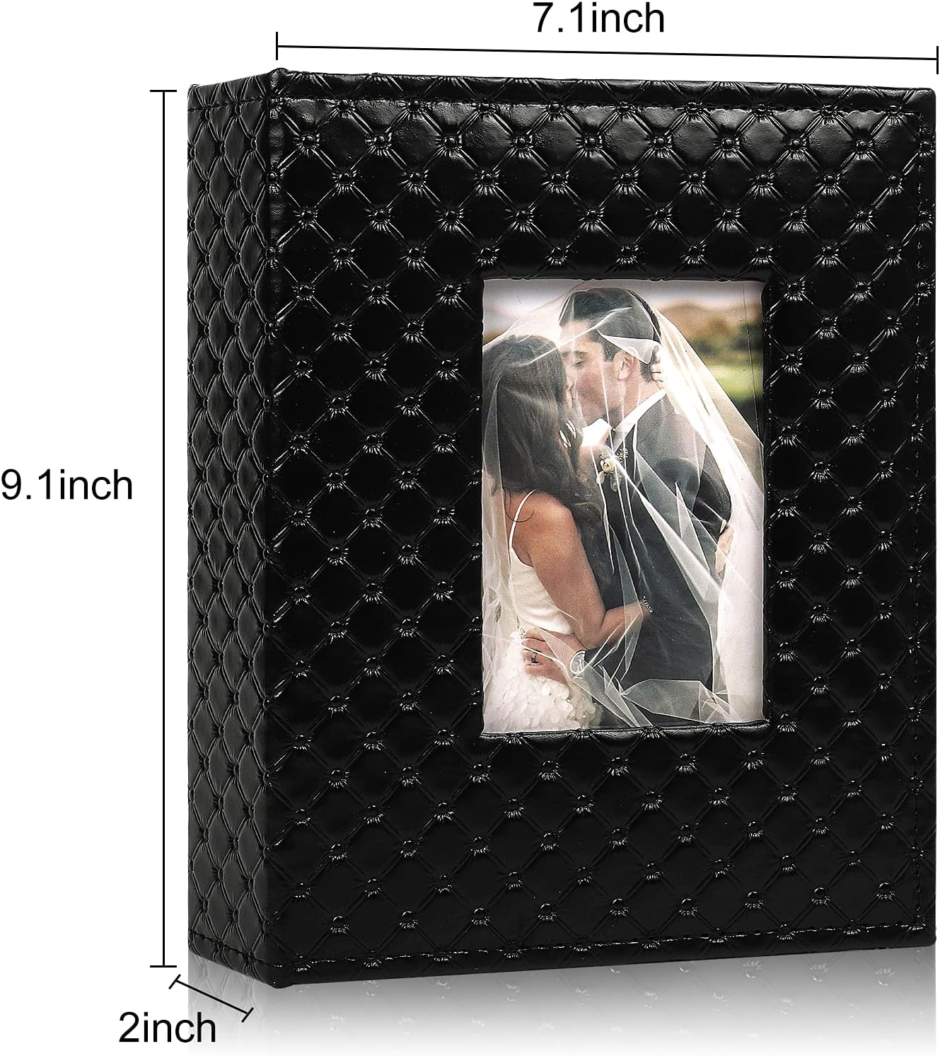 RECUTMS 4x6 Photo Album Can Hold 200 Photos Black Inner Page Button Grainy Leather Pocket Album Small Commemorative Photo Book 4x6 Valentine’S Day Gift Wedding Birthday Small Photo Albums (Black)