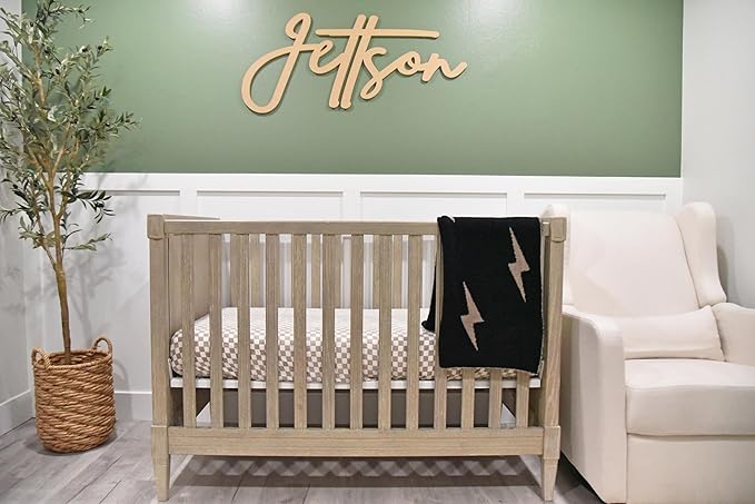 Lightning Bolt Baby Blanket 28"x40" - DreamSoft Knit Throw for Crib, Stroller or Car Seat - Soft Receiving Blanket/Newborn Nursery Gift Essential for Toddler, Infant, Kids, Boys & Girls (Black/Brown)