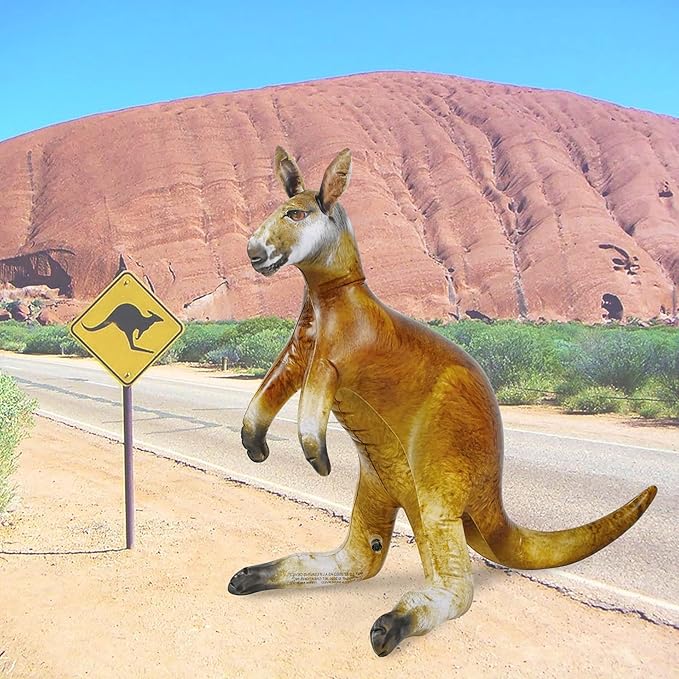 Jet Creations Kangaroo Inflatable 40"L x 30"H – Aussie Joey Blow Up Animal Toy for Kids Ages 3+; Safari & Birthday Party, Holiday, Fall & Halloween Decor, Yard Display, VBS, Photo Prop, 1 PC