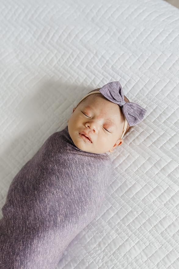 Copper Pearl Large Premium Knit Baby Swaddle Receiving Blanket Violet