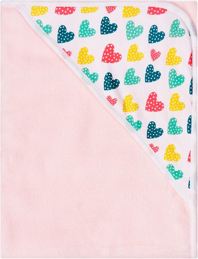 Hooded Baby Towels 3-Pack – Soft Baby Bath Towels with Hood for Newborns & Toddlers, Baby Hooded Towel Set, 30" x 26" (Candy Hearts)