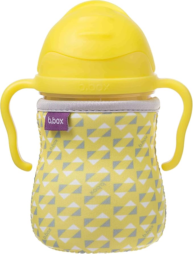 b.box Sippy Cup with Weighted Straw. Drink from Any Angle, Leak Proof, Spill Proof, Easy Grip. BPA Free, Dishwasher Safe. for Babies 6m+ to Toddlers (Orange Zing, 8oz)