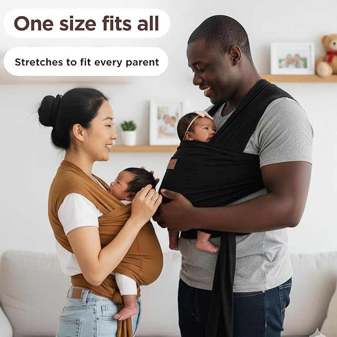 Baby Wrap Carrier - Premium Cotton Baby Carrier Wrap for Newborn to Toddler- Infant Carrier- Baby Holder One Size Fits All with Front Pocket by Max&so