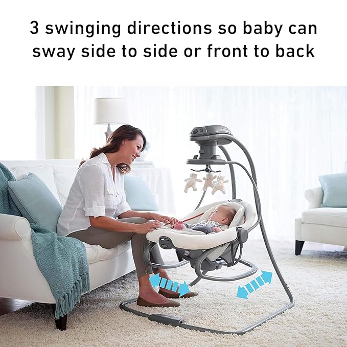 Graco DuetSoothe 2 in 1 Portable Baby Swing & Baby Rocker, Multi Direction, Vibration, Winslet