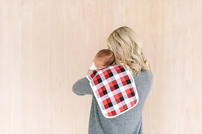 Copper Pearl Premium Baby Burp Cloths - 3-Pack Large Cotton Burp Cloths, Extra Soft Spit Up Rags with 3 Absorbent Layers, Perfect for Baby Boy Gifts (21" x 10" Size, Lumberjack Set)