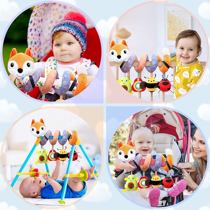 Car Seat Toys Newborn Toys, Stroller Toy Baby Toys 0-6 Months Carseat Toy for Infants 0-6 Months for Carseat Stroller Crib with Music Rattles Teether, Baby Toy for 0 3 6 9 12 Boys Girls