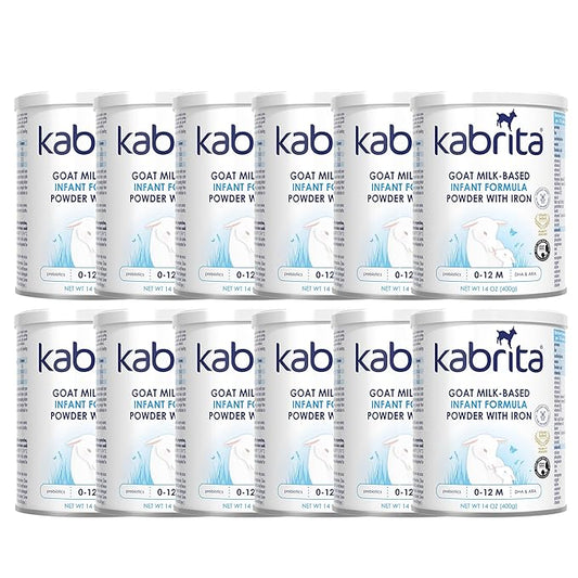 Kabrita Goat Milk-Based Infant Formula Powder with Iron, DHA, ARA & Prebiotics, for Infants 0–12 Months, Non-GMO, 14 oz (Pack of 12)