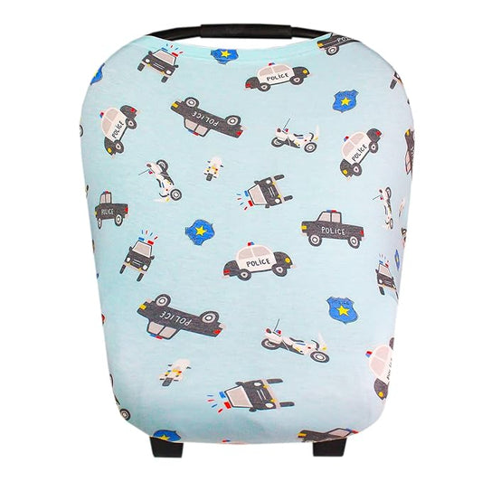 Copper Pearl Multi-Use Cover: Car Seat Covers, Nursing Cover, and Stroller Cover for Sun - Stretchy Fabric, All-Season Use, Stylish Designs, Easy Access for Moms - Leo