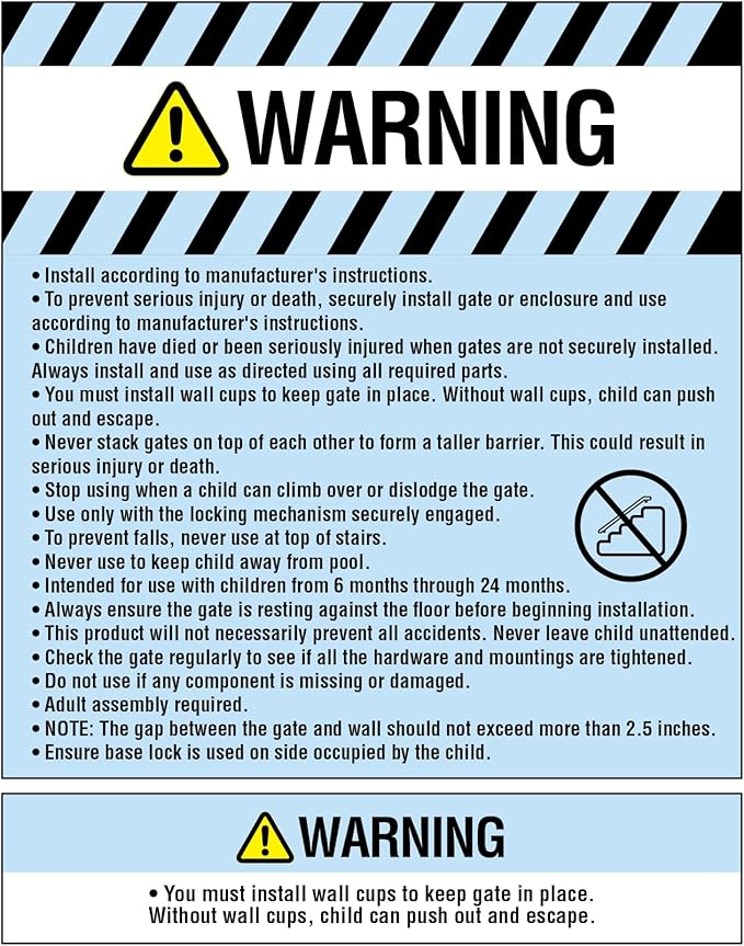 Regalo 35-Inch Home Accents Super Wide Walk Through Baby Gate, Includes 4-Inch, 8-Inch and 12-Inch Extension, 4 Pack of Pressure Mounts and 4 Pack of Wall Cups and Mounting Kit