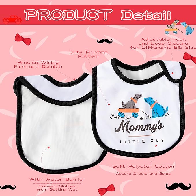 7Pcs Cotton Waterproof Baby Bibs Hook Loop Closure Newborn Bib Keepsake Baby Gift for Drooling Feeding Eating