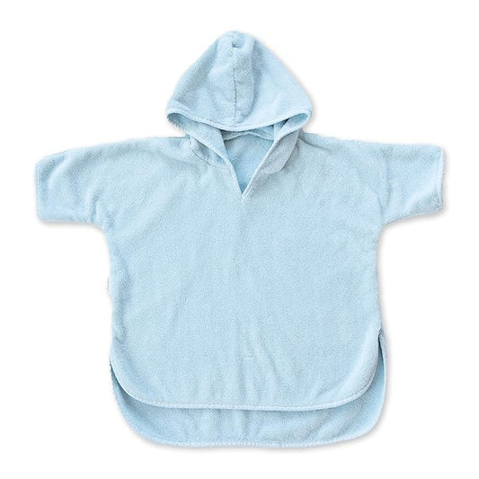 Natemia Towel Poncho Kids (Blue) - 100% Organic Turkish Cotton - Machine Washable Poncho Towel for Girls, Boys- Soft on Sensitive Skin - Toddler Hooded Beach Towels - Perfect Baby Registry Gift (2-3T)