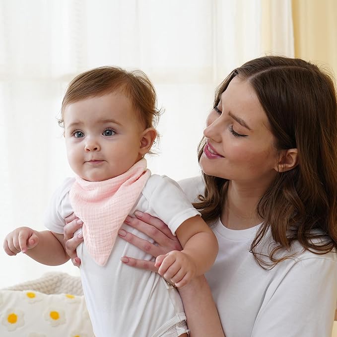 Muslin Baby Bibs Baby Drool Bandana Bibs for Baby Girls Boys Infant Newborn Toddler Drooling and Teething