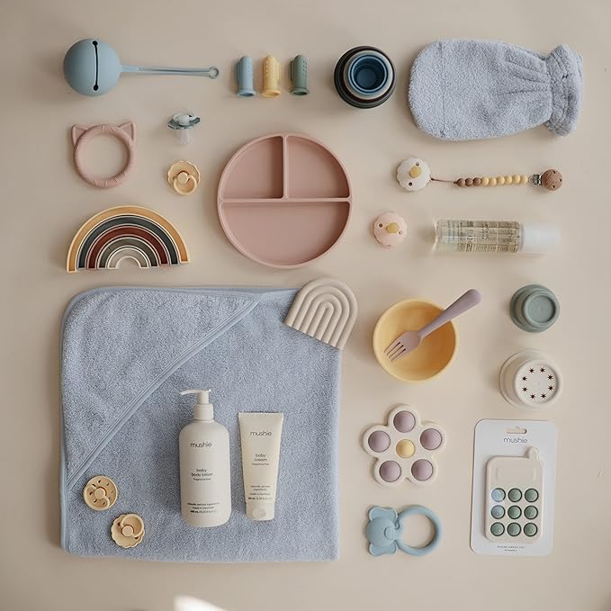 mushie 100% Silicone Baby Pacifier Clip BPA Free | Eva (Muted Yellow)