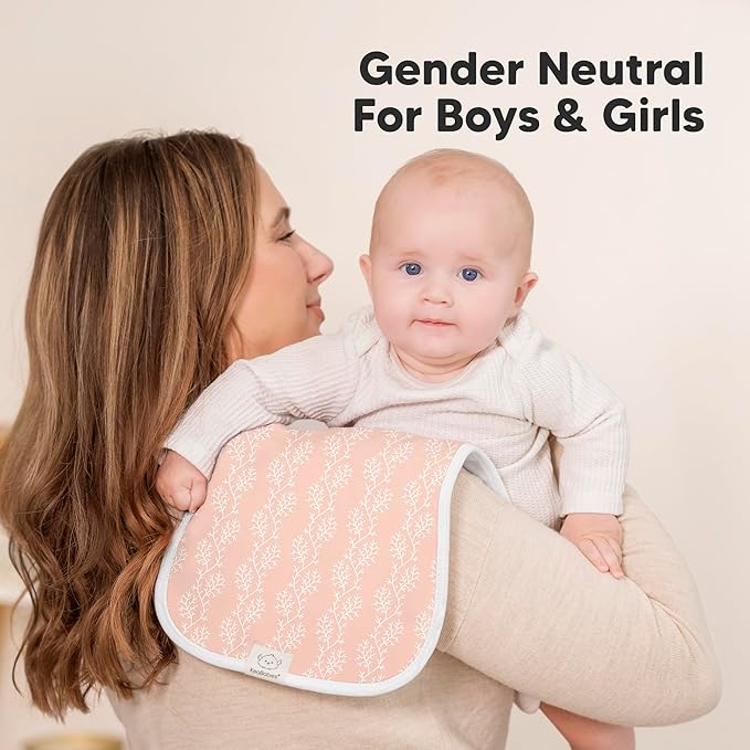 Organic Burp Cloths Baby Boy & Girl - 5-Pack Super Absorbent Cotton Burping Cloths for Babies, Soft & Plush Newborn Spit Up Rags, Infant Towels for Milk Spit Up, Unisex, Large 21" x 10" (Marine Muse)