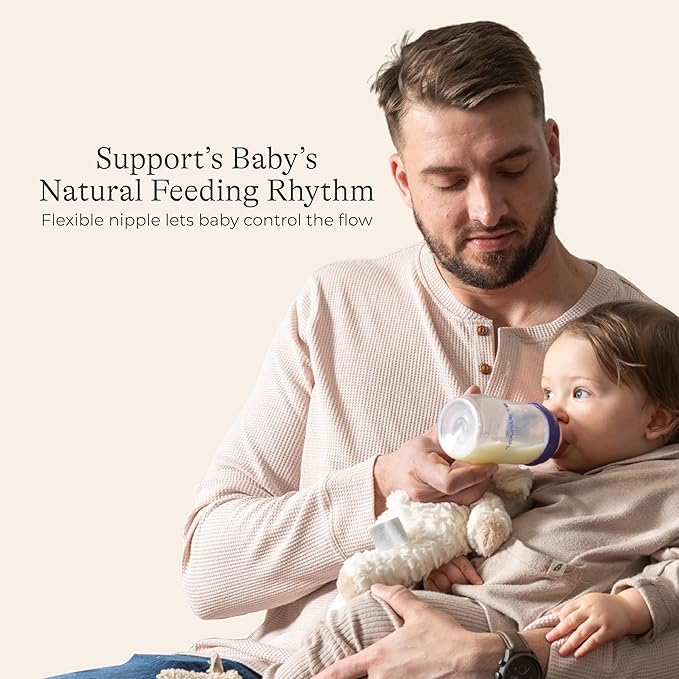 Lansinoh NaturalWave Newborn Gift Set – 3 Anti‑Colic 5 oz Bottles with S‑Flow Nipples + 3 Breastfeeding 8 oz Bottles with M‑Flow Nipples (6 Pack)