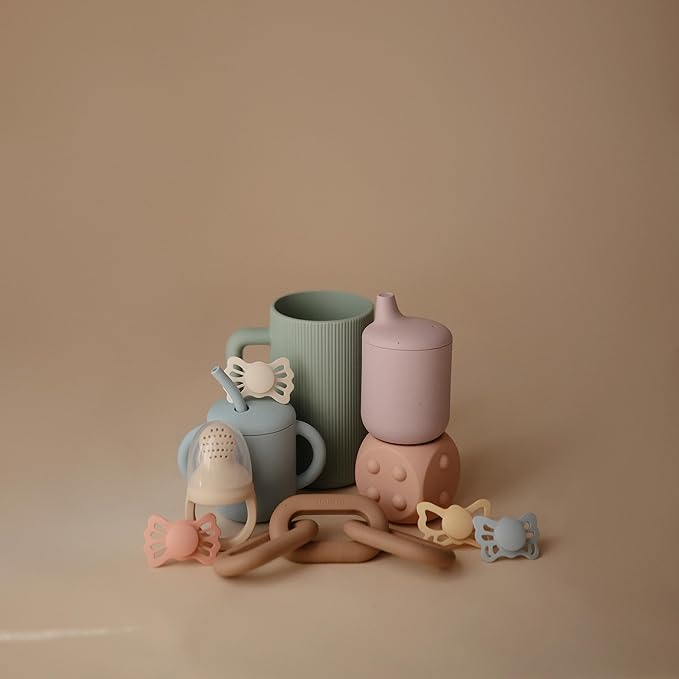 mushie Baby Bath Rinse Cup | 100% Food Grade Silicone | Shampoo & Body Washing Rinser Cup For Kids (Sage)