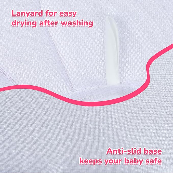 Baby Bath Pad for Infant Bathtub Sink, Non-Slip Flower Bathtub for Infants 0-6 Months, Soft Baby Sink Bath Cushion for Babies Bath Time, Newborns Bath Essentials Must Haves-Butterfly