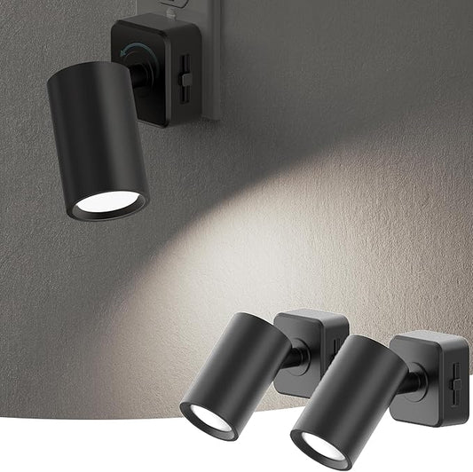 Night Lights Plug into Wall, 320° Rotating Night Light Plug in, 2Pack, Dusk to Dawn Sensor, 1W Dimmable Led nightlight Daylight White Spot Light for Bedroom, Kids Room, Bathroom