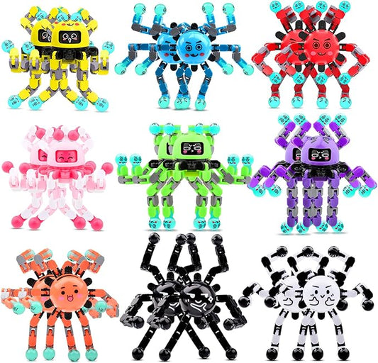 Transformable Fidget Spinner Toys for Kids and Adults,18 PCS Finger Sensory Toy for Boys Girls Autism ADHD Relief,Gifts for Chrismas Birthdays Party Favors for Teens Travel Stocking Stuffers