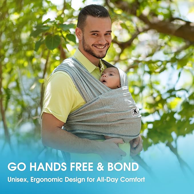 Original Baby K'tan Baby Carrier: #1 Easy Pre-Wrapped, Soft, Slip-On, No Rings, No Buckles | 5 in 1 Baby Sling Gift | The Best Hands Free Infant Wrap | Heather Grey | X-Small