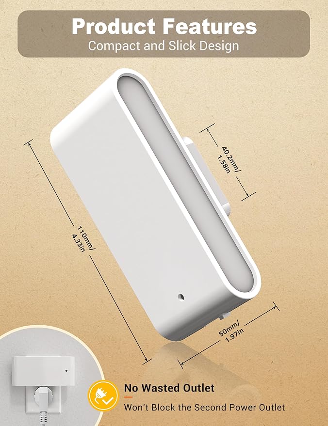 JandCase LED Night Lights Plug into Wall, Amber Night Light with Dusk to Dawn Light Sensor, Dimmable Night Light Plug in [2 Pack], 1800K Amber Nightlight for Bedroom Hallway Kids Room Kitchen