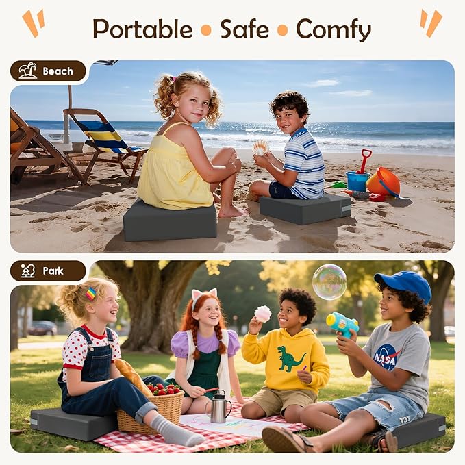 Booster Seat for Kitchen Chair with Comfy Backrest and Adjustable Safety Buckles,Non-Slip Kid Toddler Booster Seat for Dining Table,Portable PU Travel Baby Booster Increasing Cushion Chair