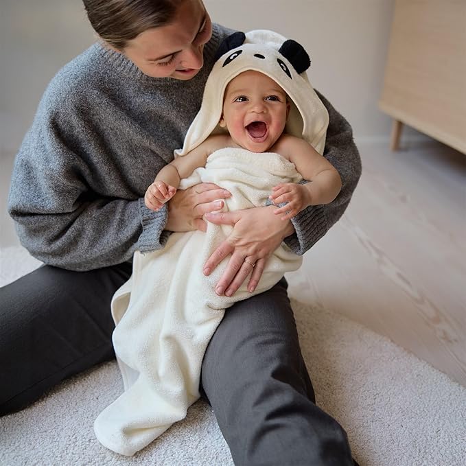 Baby Hooded Towel – Organic Cotton Baby Bath Towels – Baby Towels, Baby Bath Towels for Baby Boy, Baby Girl, 32" x 32" Super-Soft and Absorbent Baby Towels for Newborn (Panda)