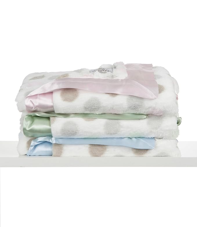 Little Giraffe Unisex Luxe Dot Baby Blanket Celedon - Green One Size