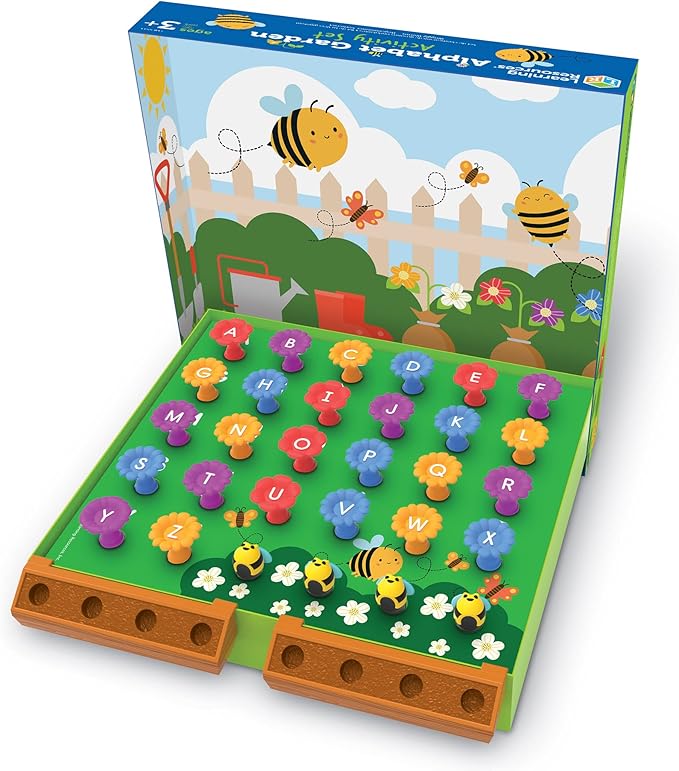Learning Resources Alphabet Garden Activity Set - 45 Pieces, Age 3+ Educational Indoor Games, Preschool Alphabet, Toddler Brain Toys, Toddler Preschool Learning