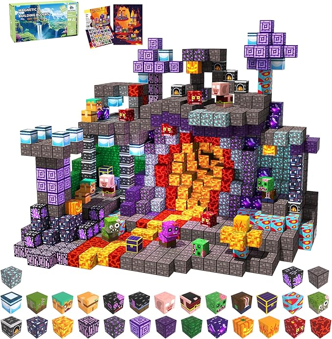 100 PCS Magnetic Blocks - Magnetic Building Blocks Toys for Kids, Stacking Magnets for Kids, STEM Sensory Toys, Christmas Birthday Gifts for Boys and Girls Ages 3+ Years Old
