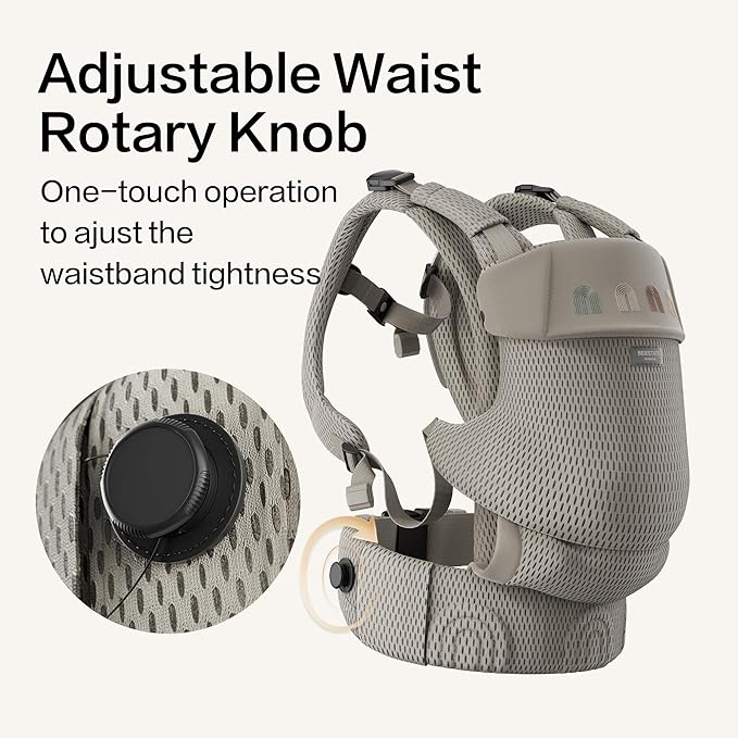 Rainbow Baby Carrier Newborn to Toddler, Breathable Mesh Baby Carrier with Adjustable Waist Rotary Knob, Enhanced Lumbar Support, Ergonomic, Sunshield,Lightweight Infant Carrier for 7-33 lbs