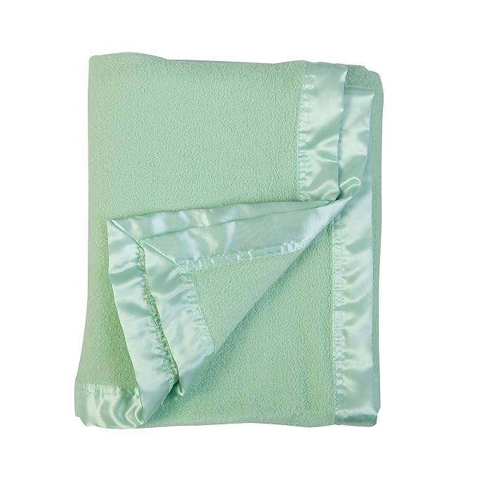 Bamboo Rayon Soft Light Green Toddler Security Blanket - Lime Green Baby Blanket with Satin Edging - Perfect for Naps, Car Carrier, Stroller Rides and Travel - 34 x 47 inches - Newborn Baby Blankie