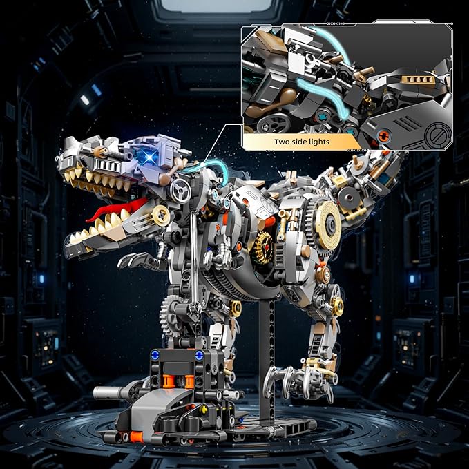 Mechanical Tyrannosaurus Building Blocks Set,T Rex Model Home Decor Gift for Adults Teens Kids Boys（1268PCS）