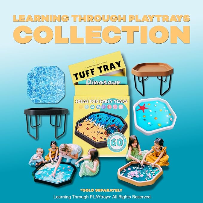 Tuff Tray (Small Black), Sensory Tray with Textured Surface, Sand and Water Table, Sensory Bin – Sensory Play for Toddlers and Kids