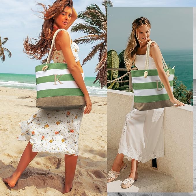 YOOLIFE Beach Bags for Women - Travel Canvas Beach Tote, Pool Waterproof Bag, Travel Essentials, Gifts for Women Birthday