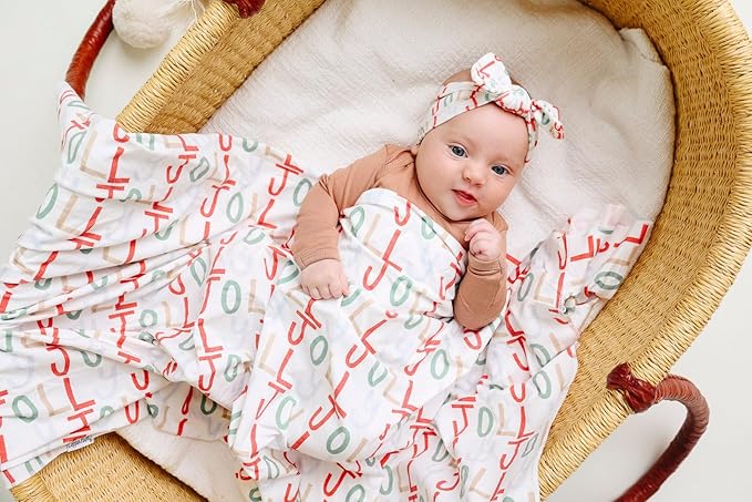 Copper Pearl Large Premium Knit Baby Swaddle Receiving Blanket 'Jolly'