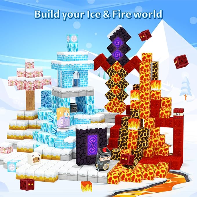 Magnetic Blocks, Magnetic Tiles Building Blocks, Magnet Cubes Kids Toys, Classroom Sensory Toys for 3-5 4-6 5-7 6-8 Year Old Boys Girls,Outdoor Travel Christmas Birthday Gifts for Children