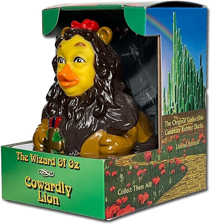 CelebriDucks - Cowardly Lion - Floating Rubber Ducks - Collectible Bath Toy Gift for Kids & Adults of All Ages